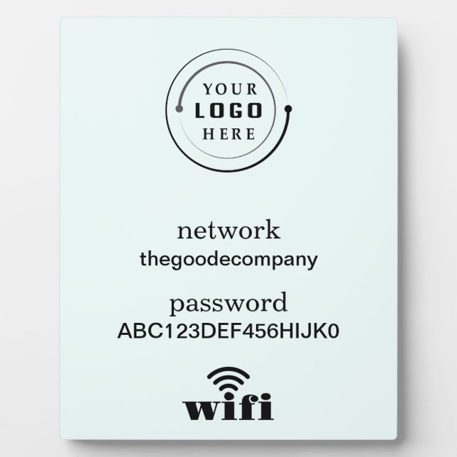 Wifi Network and Password Business Retail Fotoplatte (Vorderseite)