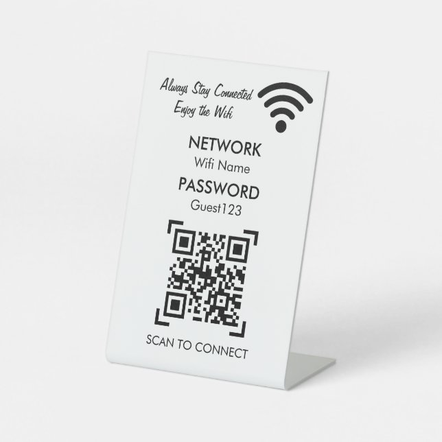 Wifi Network and Password Business Retail  Sockelschild (Vorderseite)