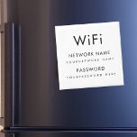 WiFi Network Password Airbnb Guest House Kühlschra Magnet<br><div class="desc">Stellen Sie Ihren Gästen WiFi-Details mit diesem bequemen Magneten mit eigenem Text Ihrer Wahl zur Verfügung. Fügen Sie einfach Ihren eigenen Text hinzu,  indem Sie auf "Personalisieren" klicken.</div>