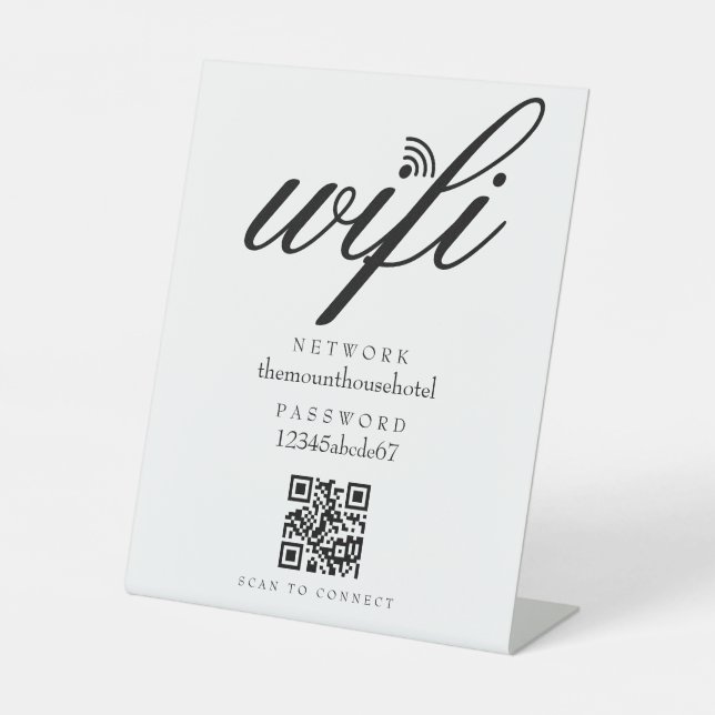 Wifi Network Password QR Code Business Retail Sockelschild (Vorderseite)