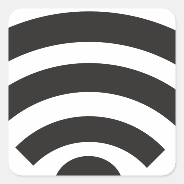 Wifi network symbol quadratischer aufkleber (Vorderseite)