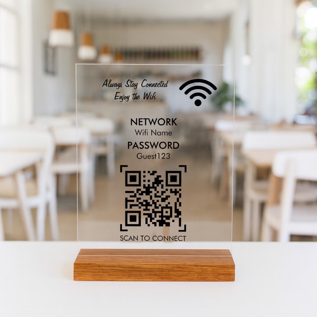 Wifi Network With QR Code Custom Text For Guests (Créateur téléchargé)