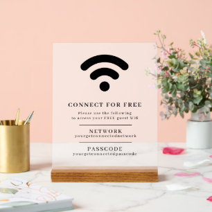 WiFi-Netzwerk-Passwort Gastinfo benutzerdefinierte Acrylschild