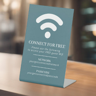 WiFi-Netzwerk-Passwort Gastinfo benutzerdefinierte Sockelschild