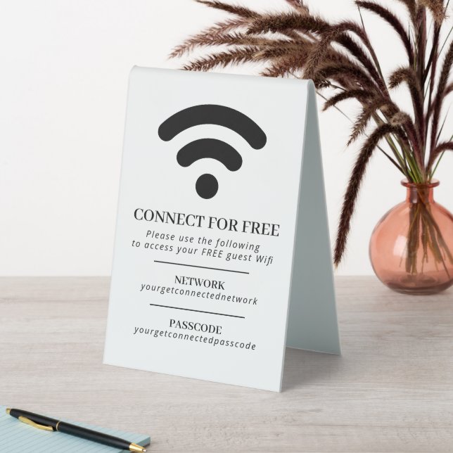 WiFi-Netzwerk-Passwort Gastinfo benutzerdefinierte Tischaufsteller (In Situ (Tisch))