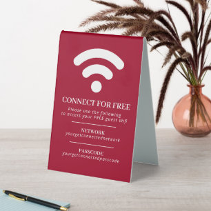 WiFi-Netzwerk-Passwort-Info benutzerdefinierte rot Tischaufsteller