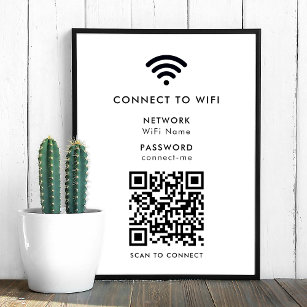 WiFi-Netzwerk   QR Code Internet Scan zum Verbinde Poster