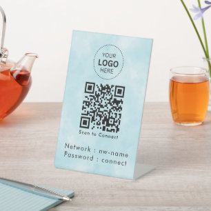 WiFi-Netzwerk   QR-Code prüfen, um eine Verbindung Sockelschild