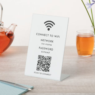 WiFi-Netzwerk QR-Code prüfen, um eine Verbindung Sockelschild
