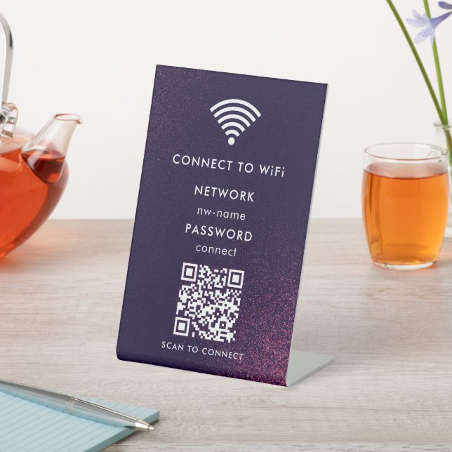 WiFi-Netzwerk | QR-Code prüfen, um eine Verbindung Sockelschild (In SItu)