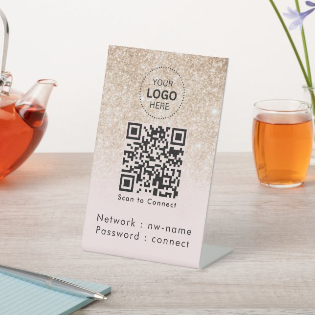 WiFi-Netzwerk | QR-Code prüfen, um eine Verbindung Sockelschild (In SItu)