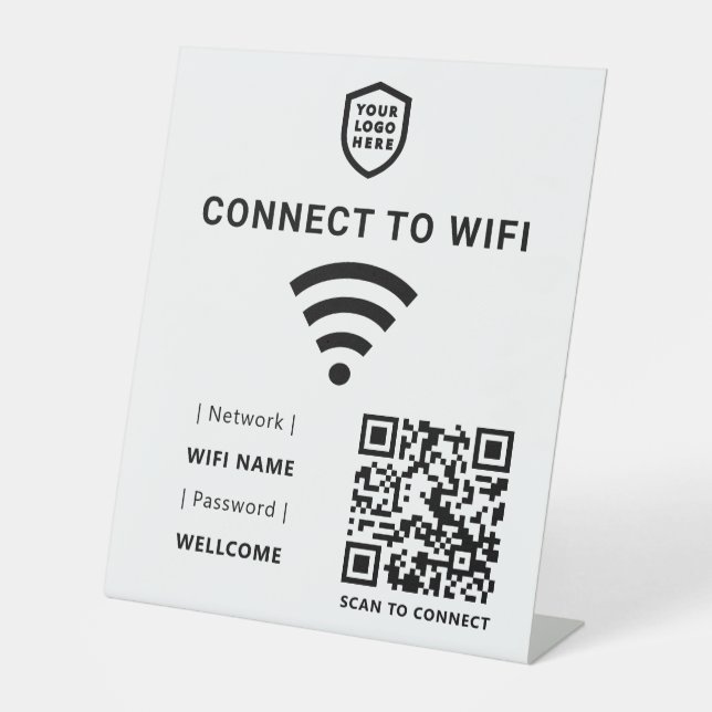 WiFi-Netzwerk | QR-Code-Prüfung für die Verbindung Sockelschild (Vorderseite)