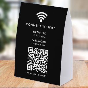 WiFi-Netzwerk-Tischständer   QR-Papier-Tischschild Tischaufsteller