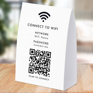 WiFi-Netzwerk-Tischständer QR-Papier-Tischschild Tischaufsteller