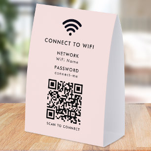 WiFi-Netzwerk-Tischständer   QR-Papierschilder für Tischaufsteller