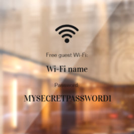 WiFi-Netzwerk- und Kennwortgeschäft Fensteraufkleber