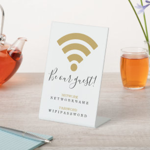 WiFi-Netzwerk- und Kennwortgeschäft Sockelschild