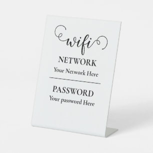 WiFi-Netzwerk- und Kennwortgeschäft Sockelschild