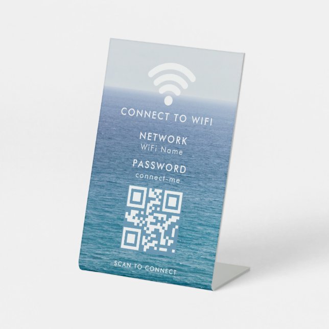 WiFi-Netzwerk- und Kennwortgeschäft Sockelschild (Vorderseite)