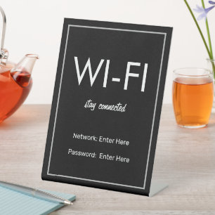 WiFi-Netzwerk- und Kennwortgeschäft Sockelschild