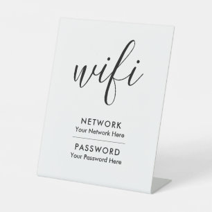 WiFi-Netzwerk- und Kennwortgeschäft Sockelschild
