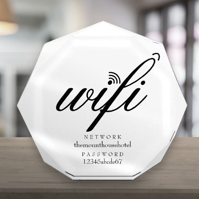 WiFi-Netzwerk- und Kennwortsignatur Fotoblock (Wifi Network and Password Sign Photo Block)