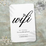 WiFi-Netzwerk- und Kennwortsignatur Magnet<br><div class="desc">Coole Skript-WiFi-Karte,  die mit Ihrem Netzwerk und Passwort-Details personalisiert werden kann. Ideal für Hotels,  Firmen,  Zuhause,  Pensionen und alle Orte,  an denen Sie Ihr Internetkennwort teilen möchten. Entwickelt von Thisisnotme©</div>