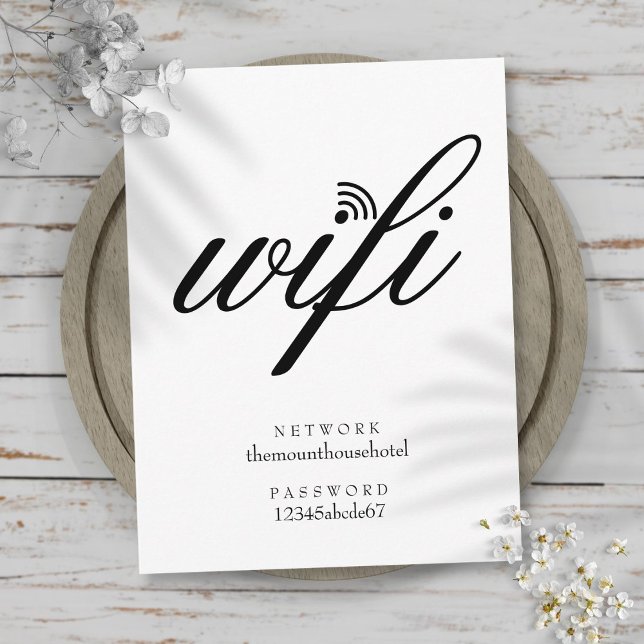 WiFi-Netzwerk- und Kennwortsignatur Postkarte (Wifi Network and Password Sign Postcard)
