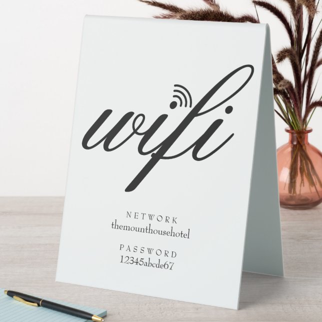 WiFi-Netzwerk- und Kennwortsignatur Tischaufsteller (In Situ (Tisch))