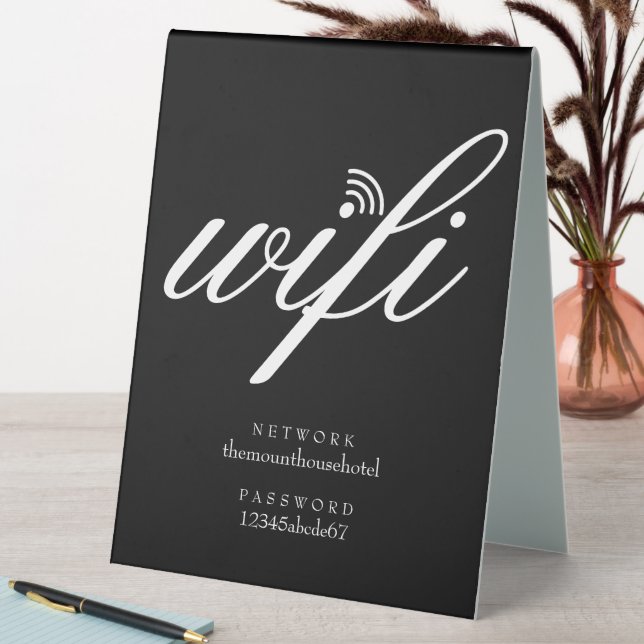 WiFi-Netzwerk- und Kennwortsignatur Tischaufsteller (In Situ (Tisch))