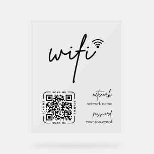 WIFI-Netzwerk Unternehmen Acrylschild