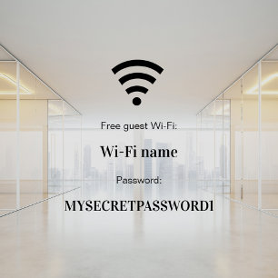 WiFi-Netzwerkkennwort des Gastkunden Fensteraufkleber