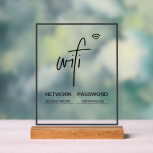 WiFi-Netzwerkkennwort: Freestyle-Akryllisches Zeic Acrylschild