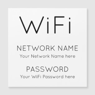 WiFi-Netzwerkkennwort Schwarzer Text weiß Magnetkarte