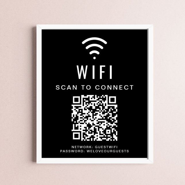 Wifi-Netzwerkscan, um QR-Code schwarz anzuschließe Poster (Von Creator hochgeladen)