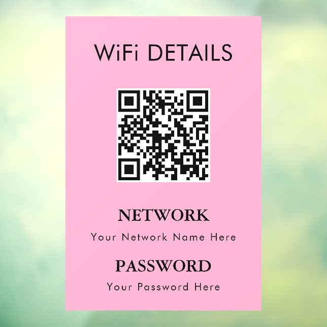 WiFi-Netzwerkzugriff | QR-Codekennwortanzeige Fensteraufkleber (Blatt 3)