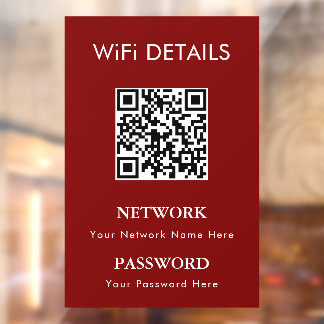 WiFi-Netzwerkzugriff | QR-Codekennwortanzeige Fensteraufkleber