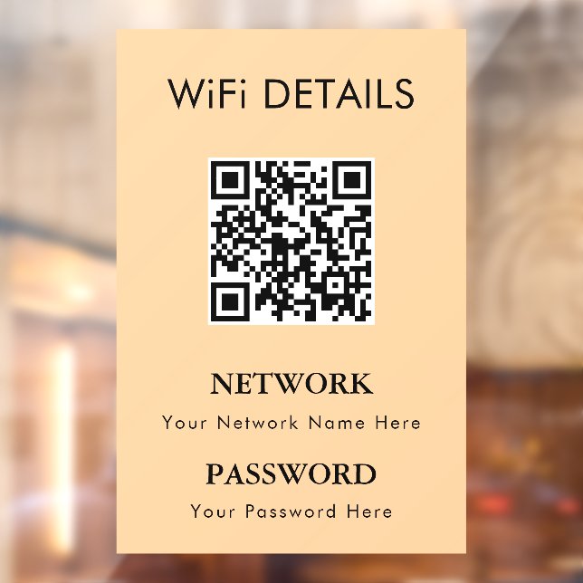 WiFi-Netzwerkzugriff | QR-Codekennwortanzeige Fensteraufkleber (Blatt 2)