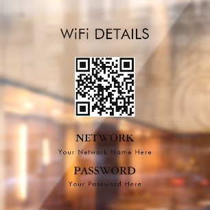 WiFi-Netzwerkzugriff QR-Codekennwortanzeige Fensteraufkleber