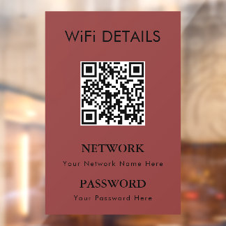 WiFi-Netzwerkzugriff | QR-Codekennwortanzeige Fensteraufkleber