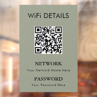 WiFi-Netzwerkzugriff | QR-Codekennwortanzeige Fensteraufkleber