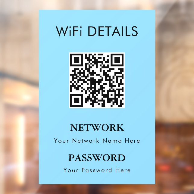 WiFi-Netzwerkzugriff | QR-Codekennwortanzeige Fensteraufkleber (Blatt 2)