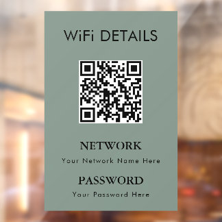 WiFi-Netzwerkzugriff | QR-Codekennwortanzeige Fensteraufkleber