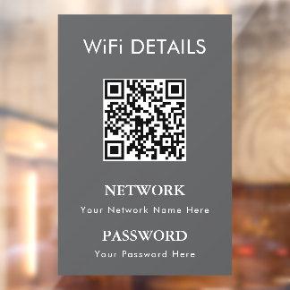 WiFi-Netzwerkzugriff | QR-Codekennwortanzeige Fensteraufkleber