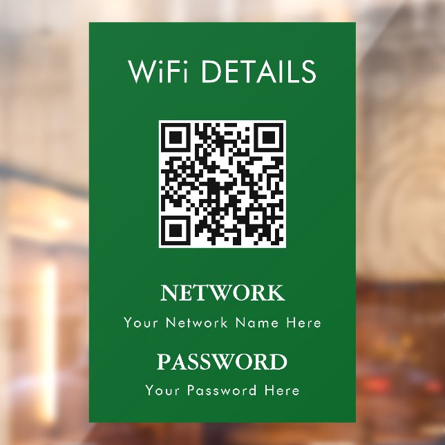 WiFi-Netzwerkzugriff | QR-Codekennwortanzeige Fensteraufkleber (Blatt 2)