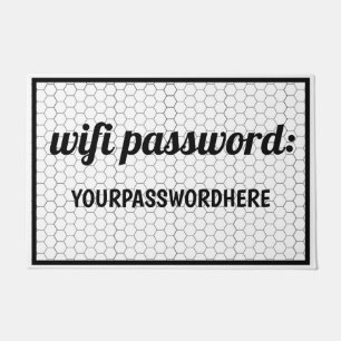 "WiFi Password"-AirBnb- Speicherhilfen-Hex-Tile Fußmatte
