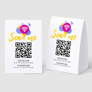 Wifi Password and Network Personalized QR Code Tischaufsteller