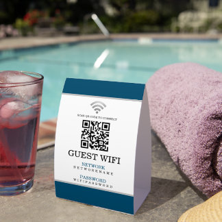 Wifi Password and Network Personalized QR Code Tischaufsteller