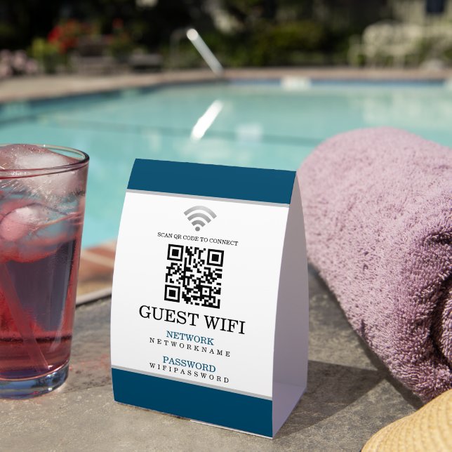 Wifi Password and Network Personalized QR Code Tischaufsteller (In Situ (auf dem Tisch))