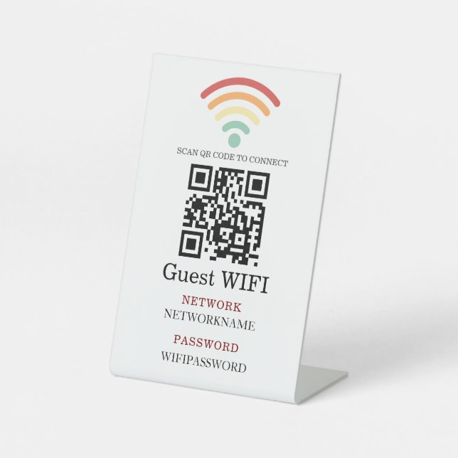 Wifi Password and Network Personalized  Sockelschild (Vorderseite)